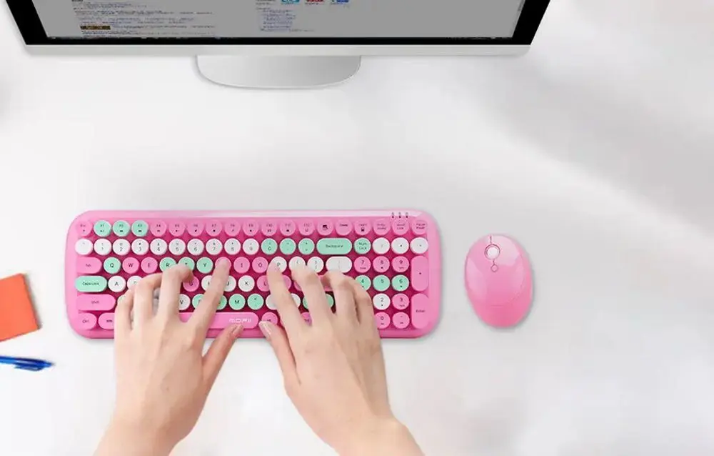 Set tastatura + mouse fara fir Mofii Candy XR (Pink) - 4
