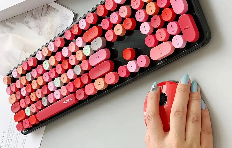 Set tastatura + mouse fara fir Mofii Sweet (Black/Red) - 2