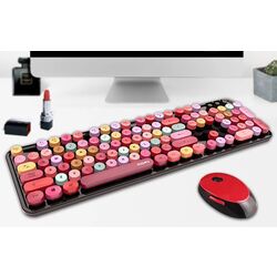Set tastatura + mouse fara fir Mofii Sweet (Black/Red) Thumb