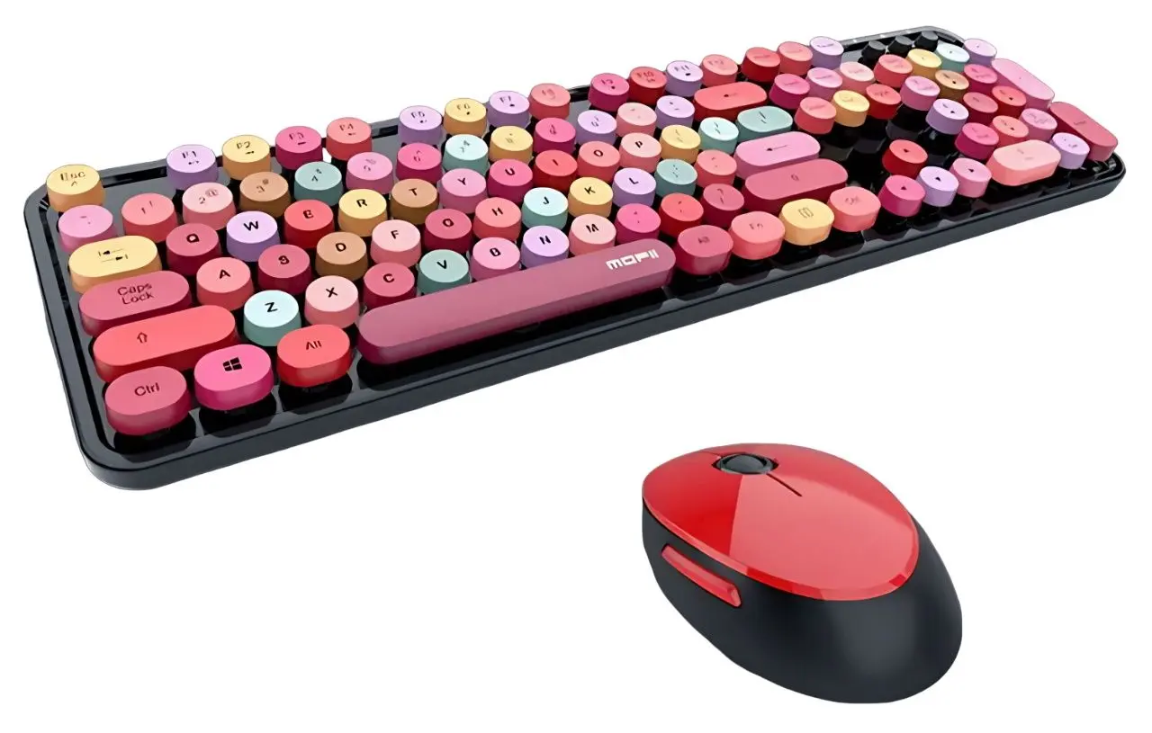 Set tastatura + mouse fara fir Mofii Sweet (Black/Red)