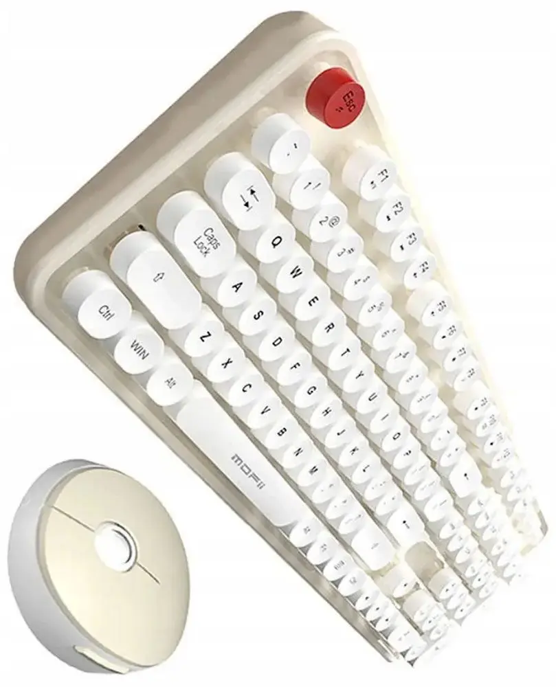 Set tastatura + mouse fara fir Mofii Sweet (White/Beige) - 2