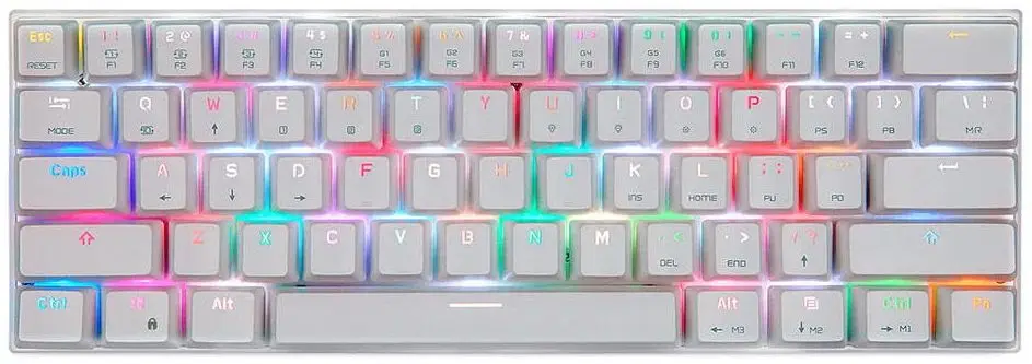 Tastatura fara fir Motospeed CK62 Blue Switch (White)