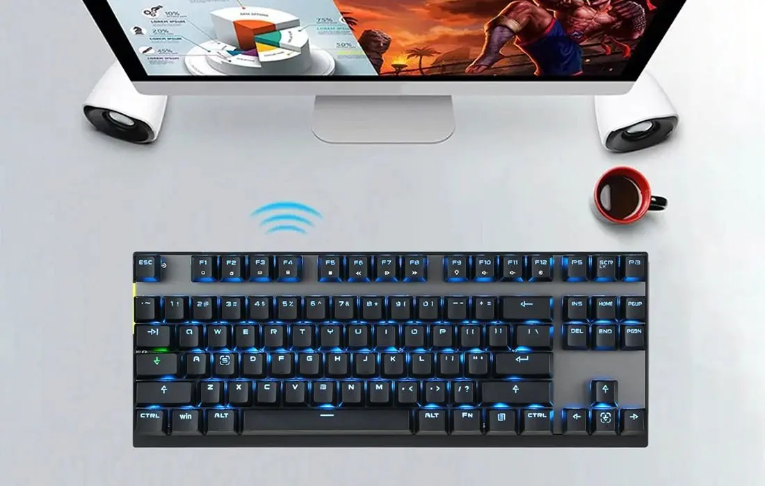 Беспроводная/проводная клавиатура Motospeed GK82 Red Switch (Black) - 4