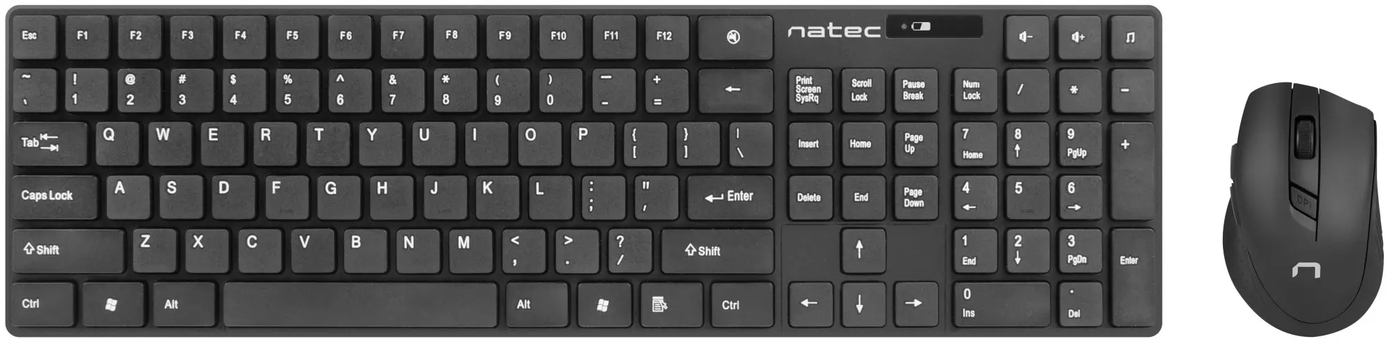 Беспроводной комплект клавиатура + мышь Natec Stingray NZB-1440 (Black)