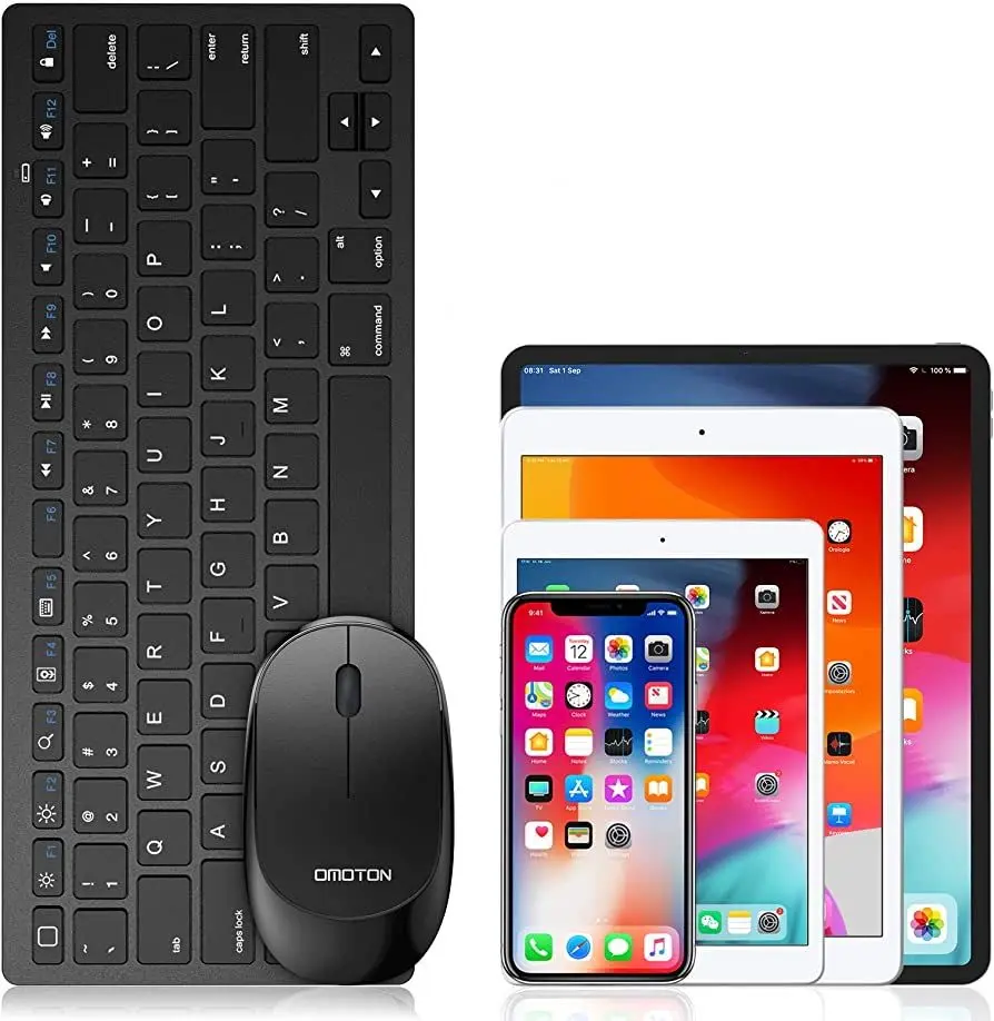 Беспроводной комплект клавиатура + мышь Omoton KB066 + BM002 (Black) - 2