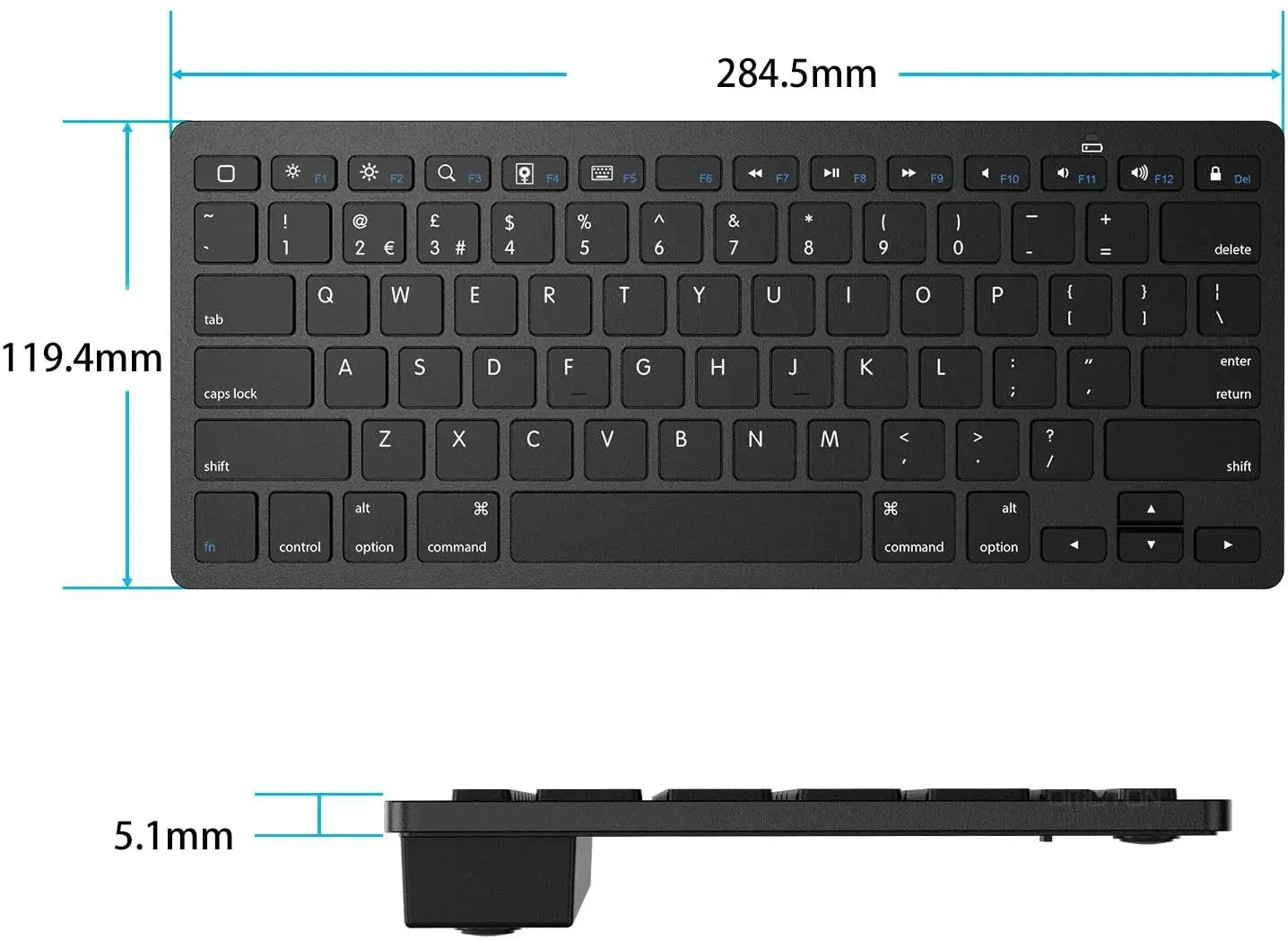 Беспроводной комплект клавиатура + мышь Omoton KB066 + BM002 (Black) - 3