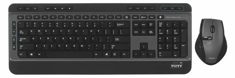 Set tastatura + mouse fara fir Port Designs 900901-US (Black)