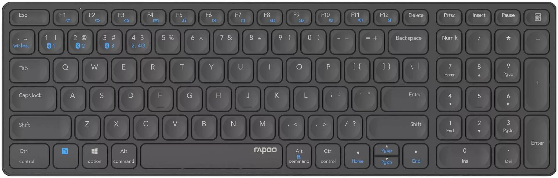 Tastatura fara fir Rapoo E9700M (Dark Grey)