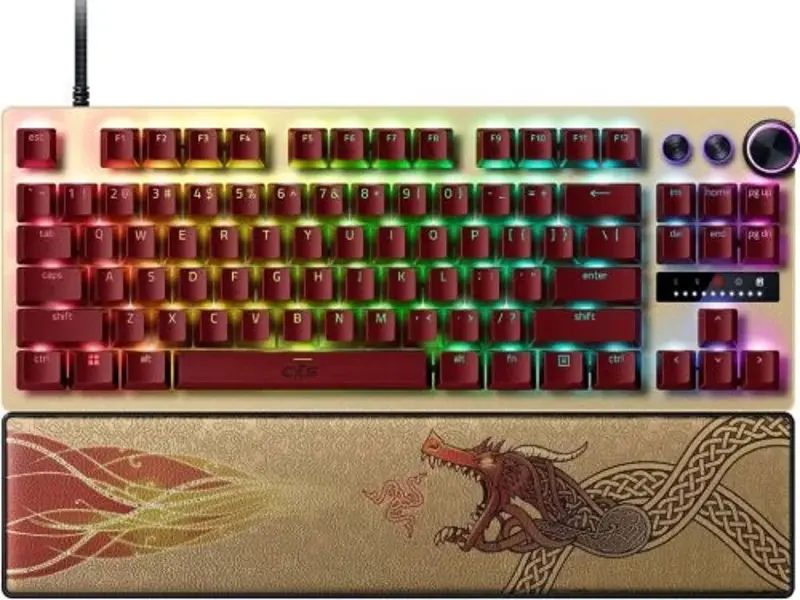 Tastatura Razer Huntsman V3 Pro Tenkeyless Counter-Strike 2 Edition (Beige/Burgundy)