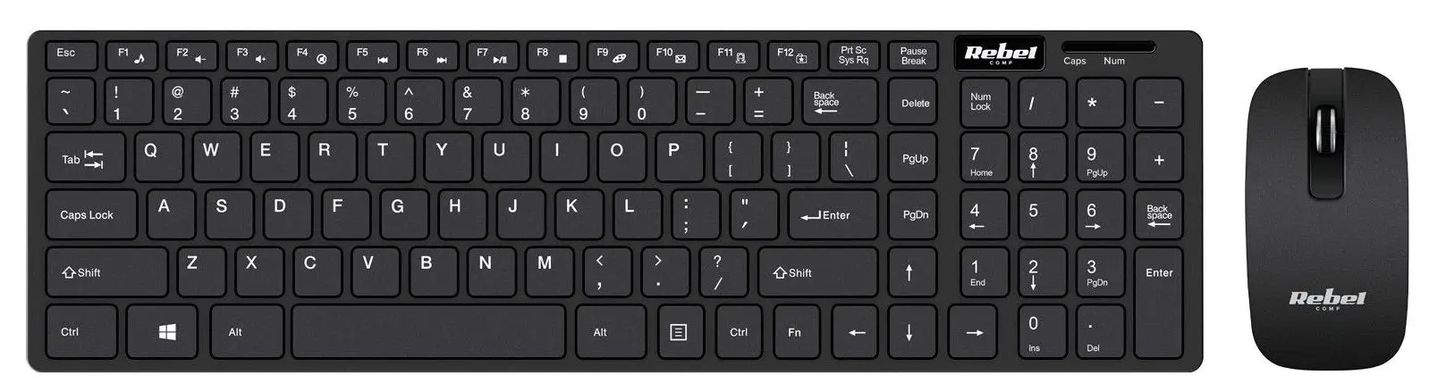 Беспроводной комплект клавиатура + мышь Rebel WDS300 (Black)