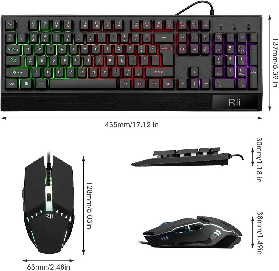 Set tastatura + mouse Rii RK400 (Black) - 2