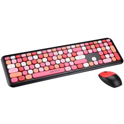 Set tastatura + mouse fara fir Serioux Colourful 9920BD (Red/Black)