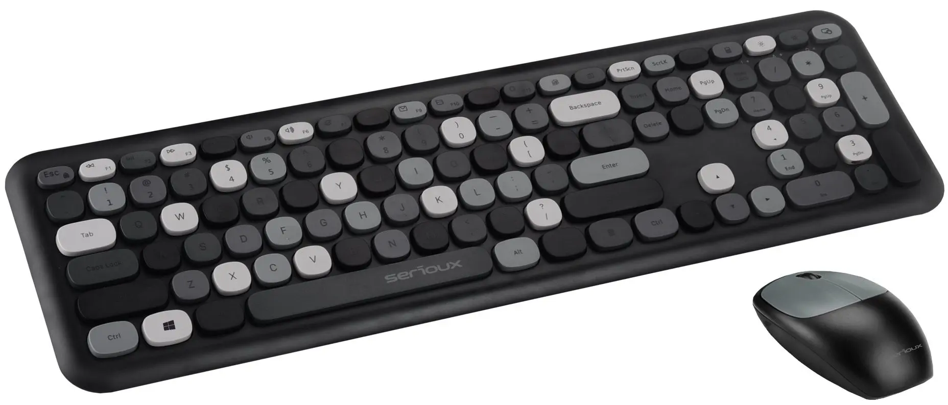 Set tastatura + mouse fara fir Serioux Colourful 9920BK (Black)