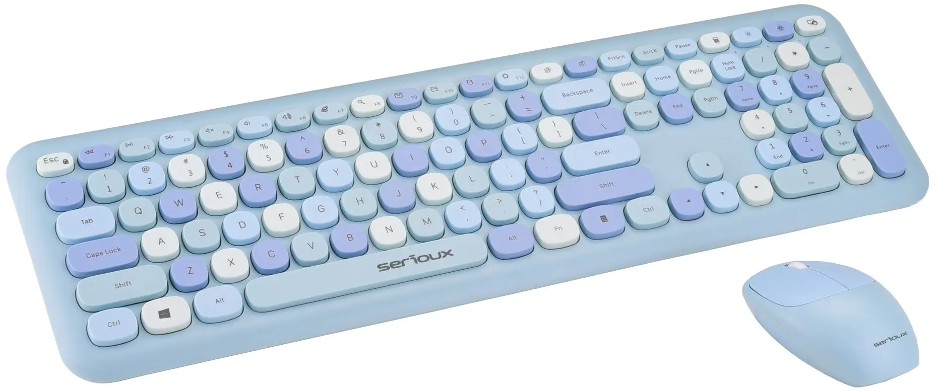 Set tastatura + mouse fara fir Serioux Colourful 9920BL (Blue)