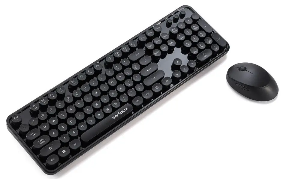 Set tastatura + mouse fara fir Serioux Retro 9900BK (Black)