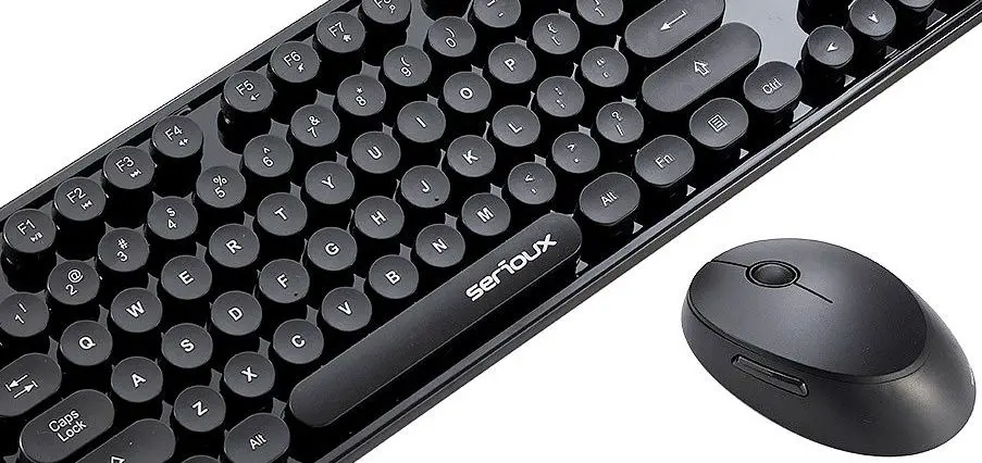 Set tastatura + mouse fara fir Serioux Retro 9900BK (Black)