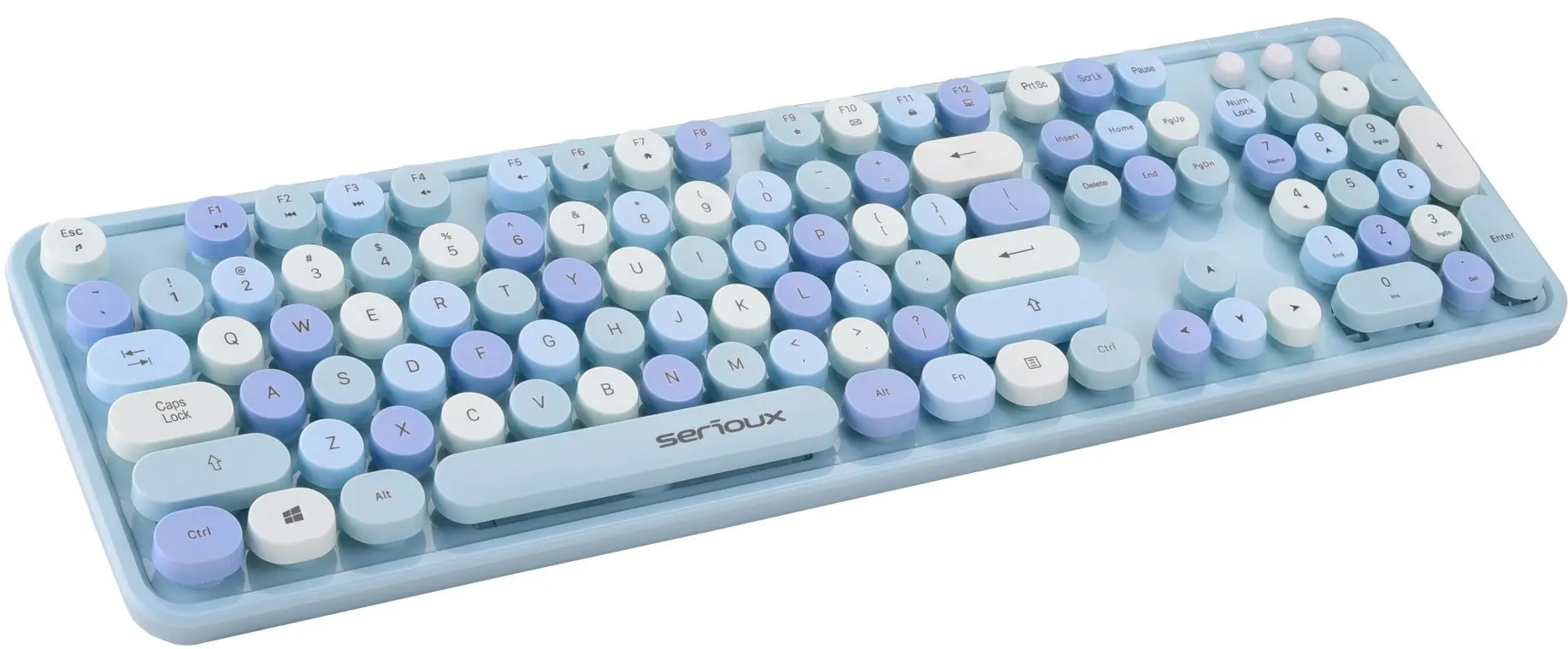 Set tastatura + mouse fara fir Serioux Retro 9900BL (Blue)