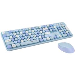 Set tastatura + mouse fara fir Serioux Retro 9900BL (Blue)