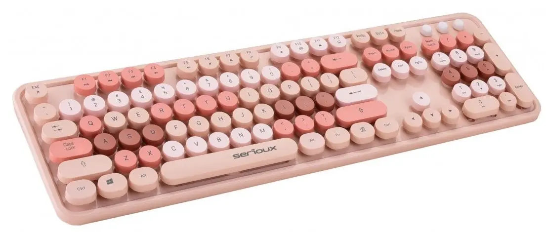 Set tastatura + mouse fara fir Serioux Retro 9900BR (Pink) - 2