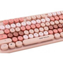 Set tastatura + mouse fara fir Serioux Retro 9900BR (Pink) Thumb
