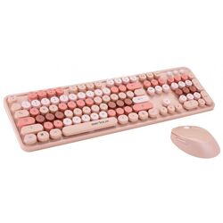 Set tastatura + mouse fara fir Serioux Retro 9900BR (Pink)