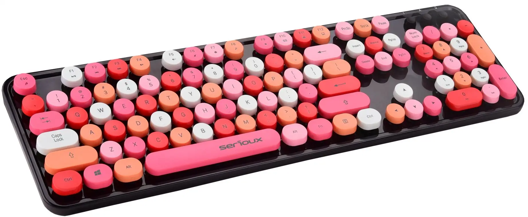 Set tastatura + mouse fara fir Serioux Retro 9900RD (Red/Black)