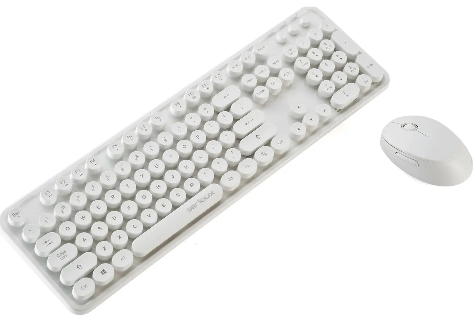 Set tastatura + mouse fara fir Serioux Retro 9910WH (White) - 2
