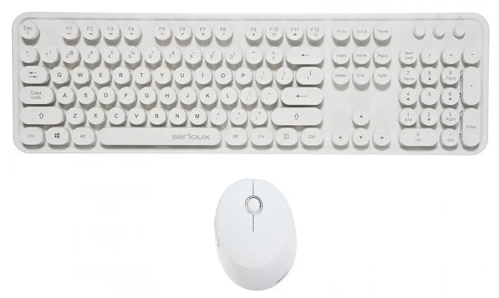 Set tastatura + mouse fara fir Serioux Retro 9910WH (White)