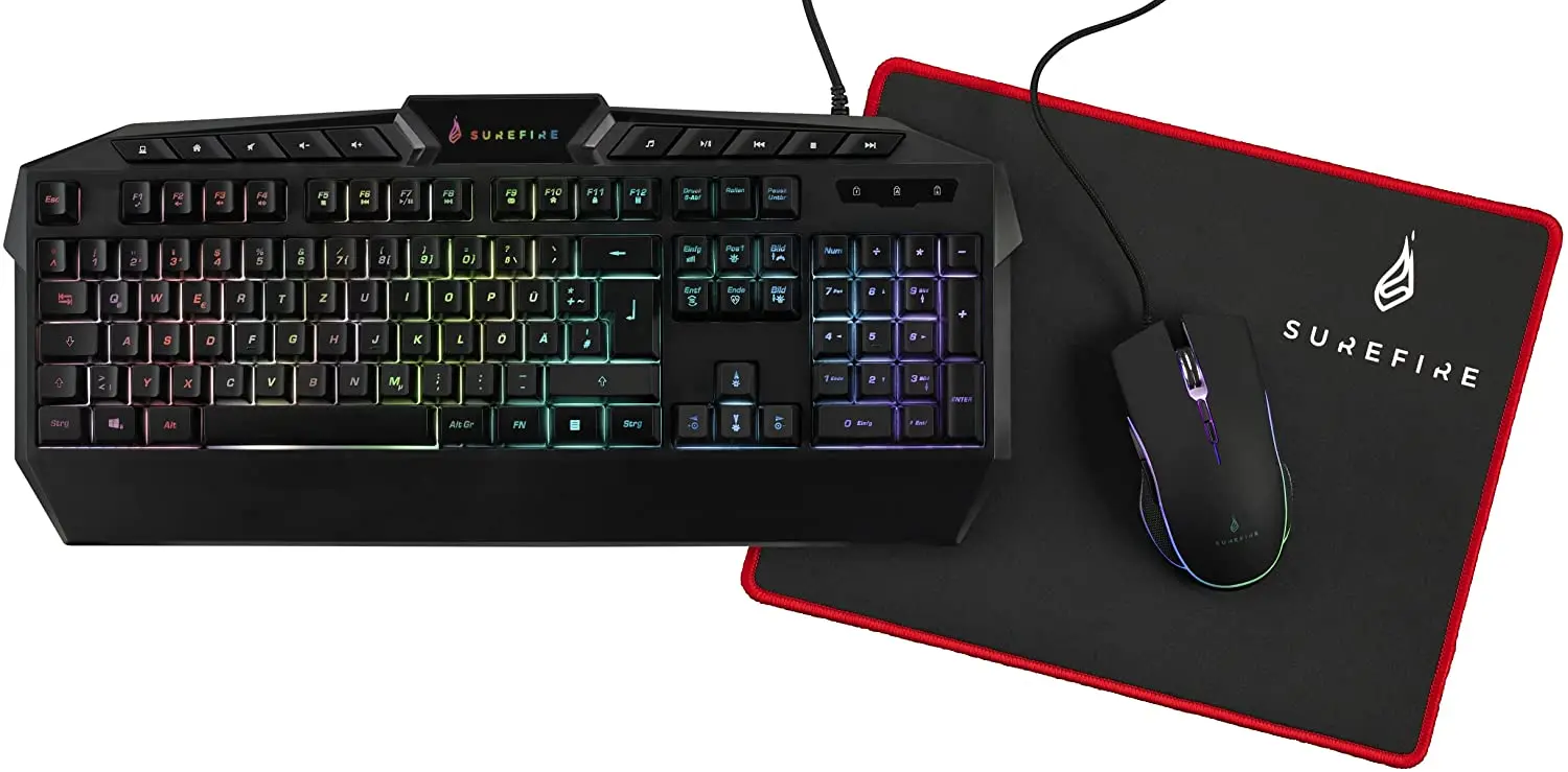 Set tastatura + mouse + covoras Surefire Kingpin Combo Set (Black)