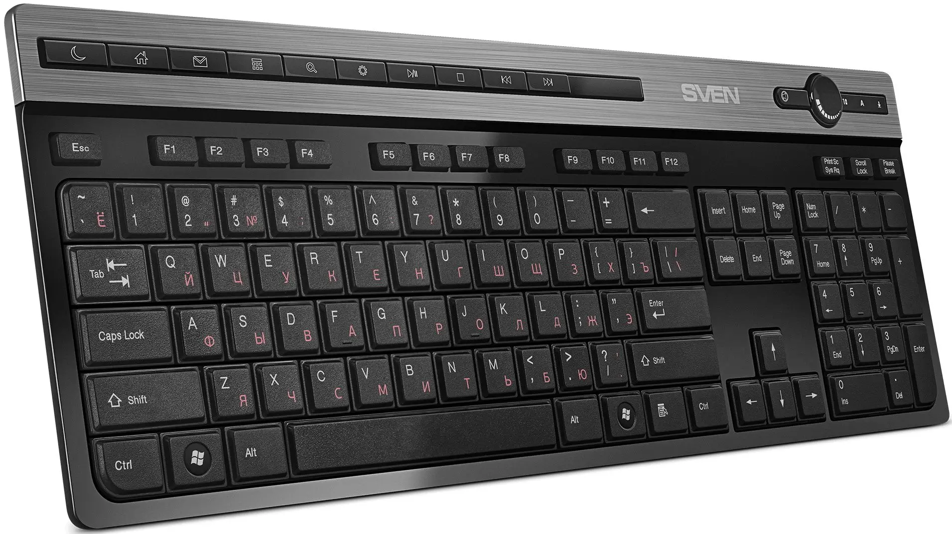 Беспроводная клавиатура Sven KB-E5500W (Black/Aluminum)