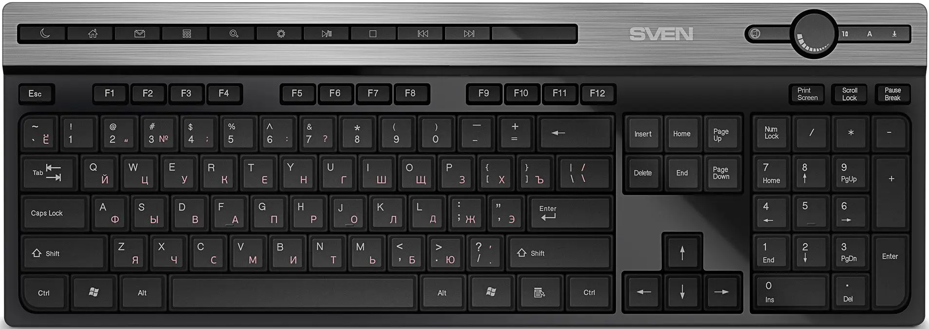 Беспроводная клавиатура Sven KB-E5500W (Black/Aluminum)