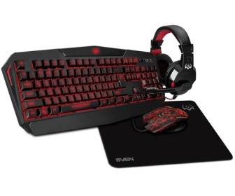 Set tastatura + mouse + covoras + casti Sven GS-4300 (Black)