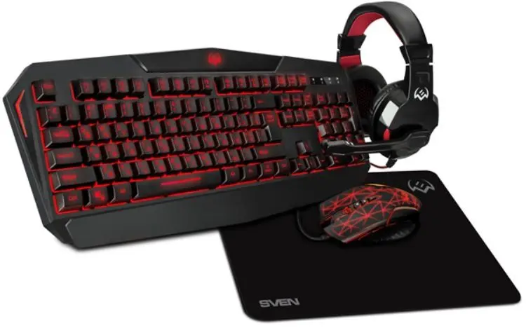 Set tastatura + mouse + covoras + casti Sven GS-4300 (Black)