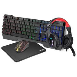 Gaming set 4in1 testatura + casti + mouse + mousepad Tracer Gamezone Mamooth USB (Black)