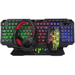 Комплект 4в1 клавиатура + наушники + мышь + коврик Xtrike Me CMX-415 (Black)