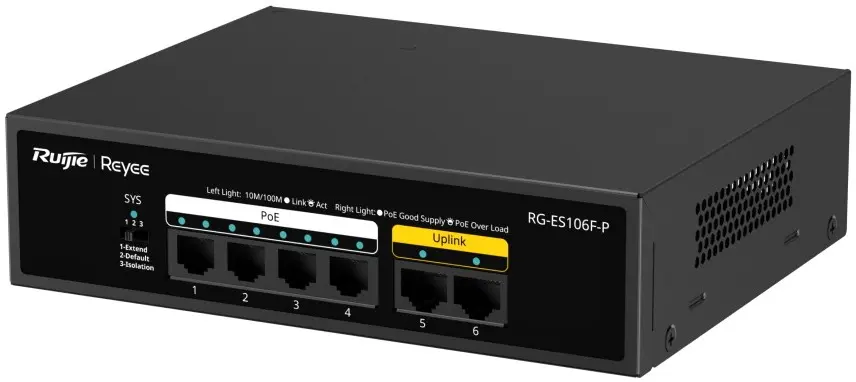 Comutator Ruijie Reyee RG-ES106F-P (Black)