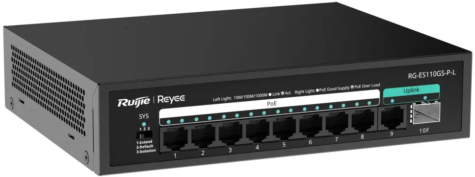 Comutator Ruijie Reyee RG-ES110GS-P-L (Black)