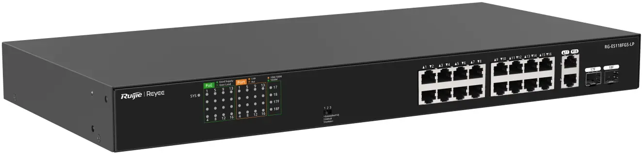 Comutator Ruijie Reyee RG-ES118FGS-LP (Black)