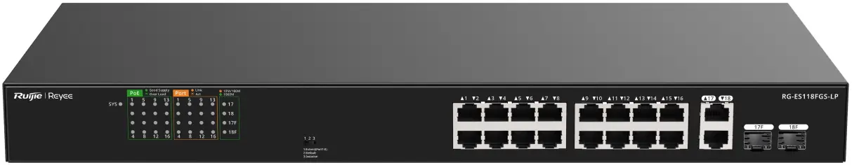 Comutator Ruijie Reyee RG-ES118FGS-LP (Black)