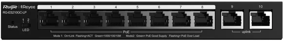 Comutator Ruijie Reyee RG-ES210GC-LP (Black)