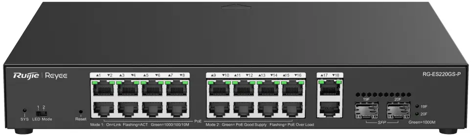 Comutator Ruijie Reyee RG-ES220GS-P (Black)