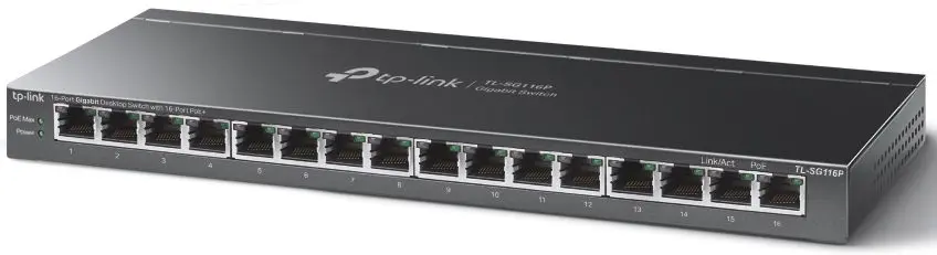 Comutator Tp-Link TL-SG116P (Black)