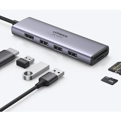 USB концентратор Ugreen 60383 (Silver) Thumb