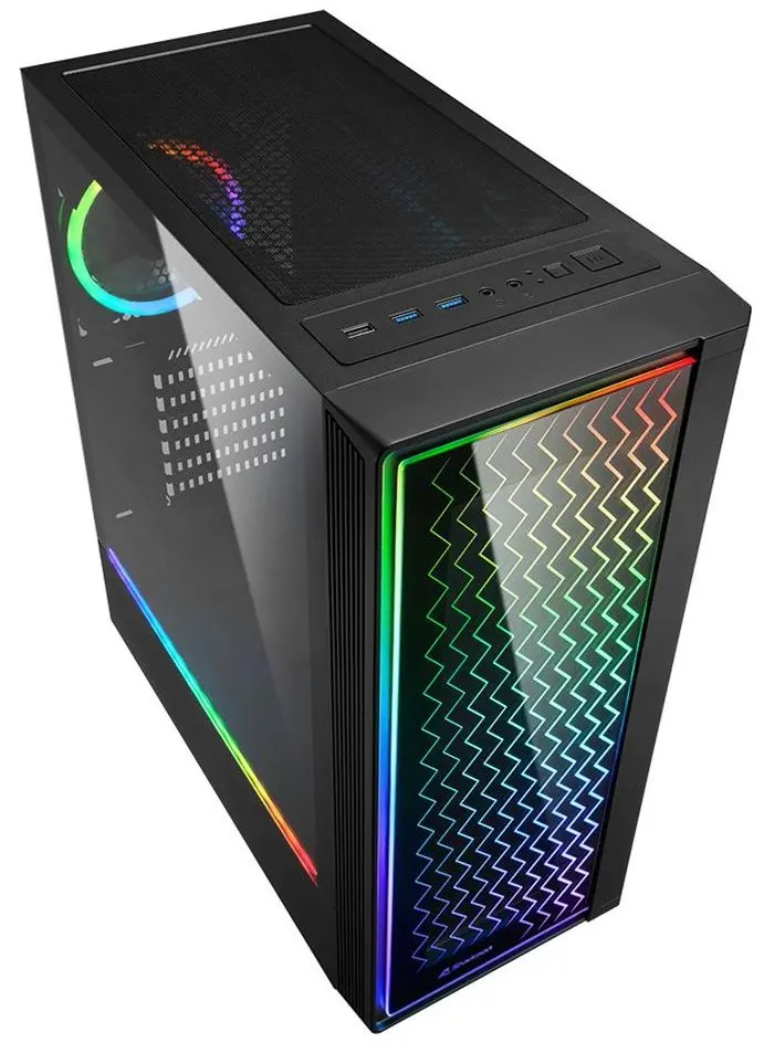 Case Sharkoon RGB LIT 200 (Black) - 6