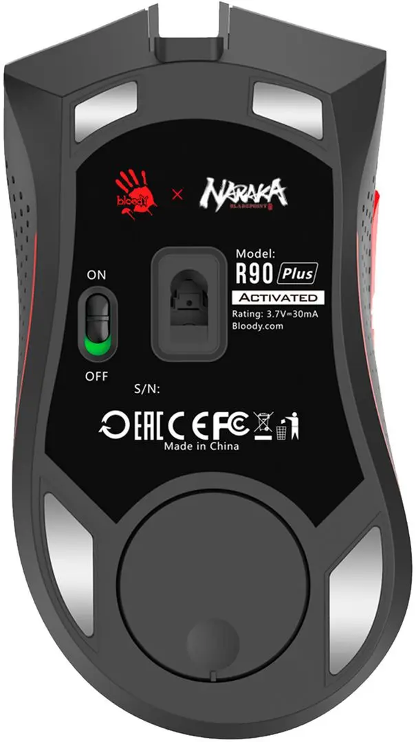 Mouse fara fir A4Tech Bloody R90 Plus Naraka (White/Red/Black) - 5