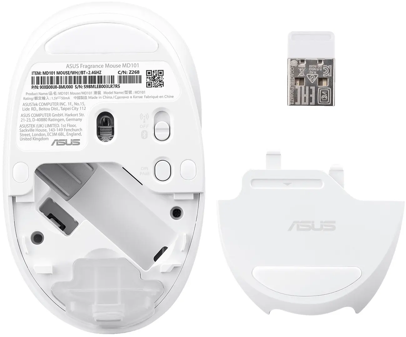 Mouse fara fir Asus Fragrance MD101 (Iridescent White)