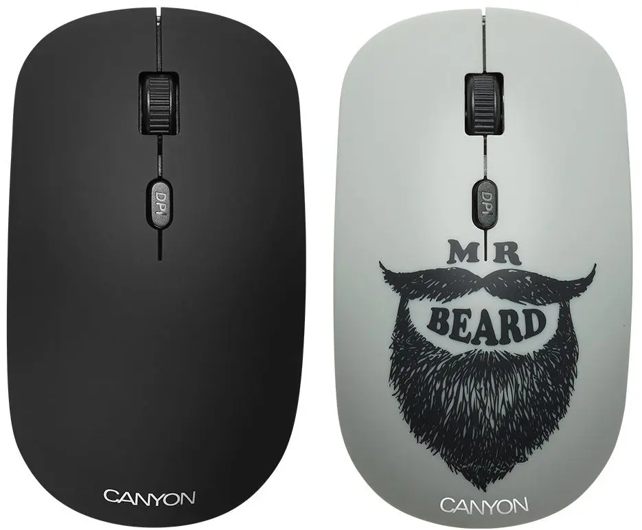 Беспроводная мышь со съемной панелью Canyon CND-CMSW401BD Mister Beard (Black)