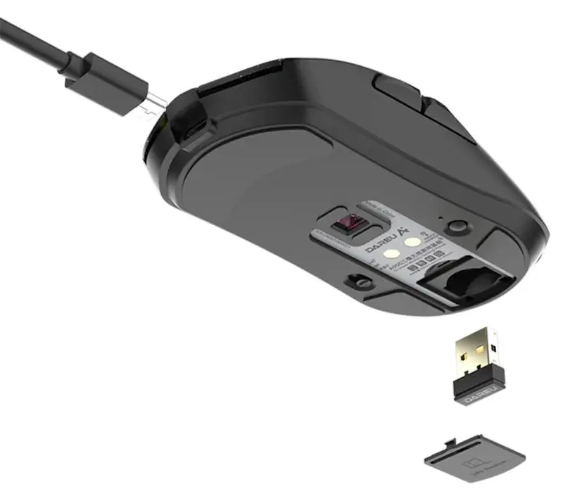 Беспроводная мышь + зарядная станция Dareu A950 (Black) - 5
