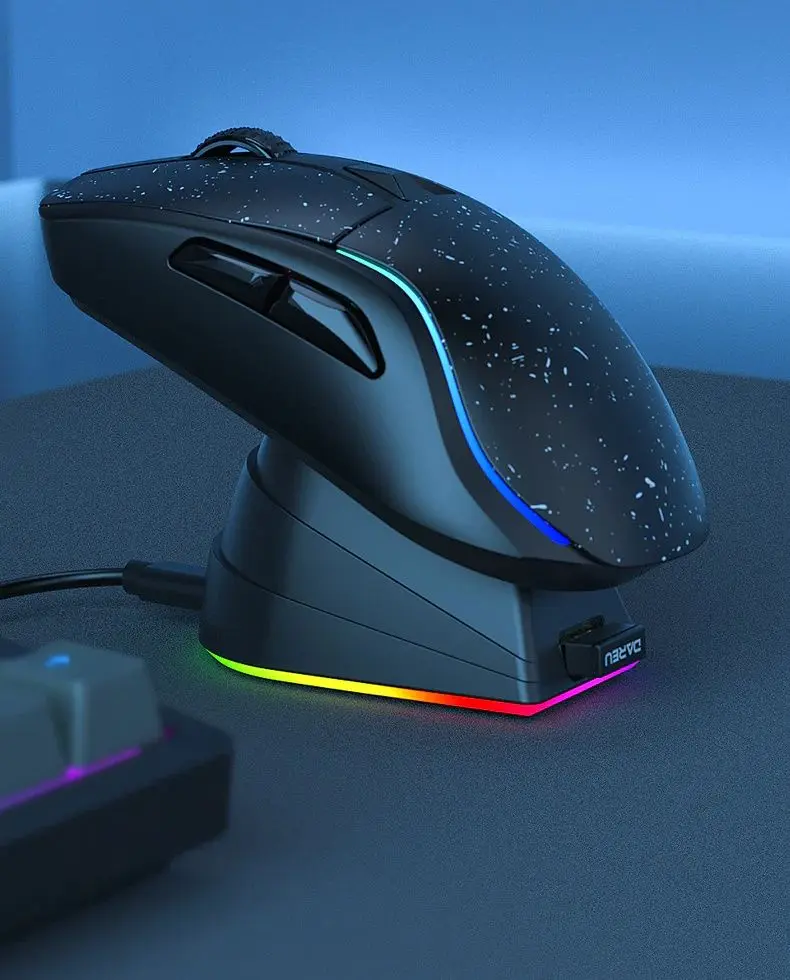 Беспроводная мышь + зарядная станция Dareu A950 (Black) - 7