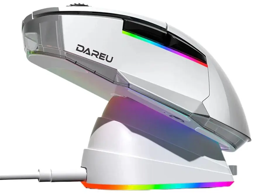 Беспроводная мышь + зарядная станция Dareu A955 (White) - 6